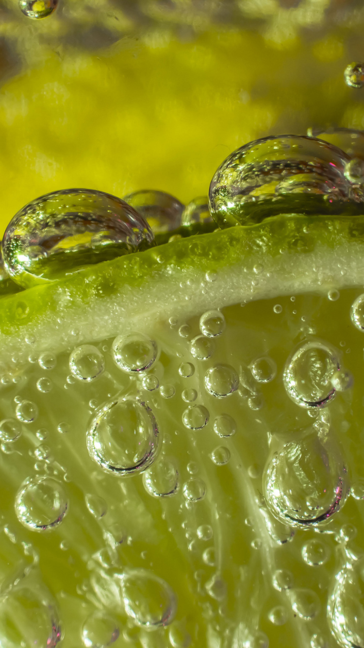 Обои Green Lime Bubbles 750x1334