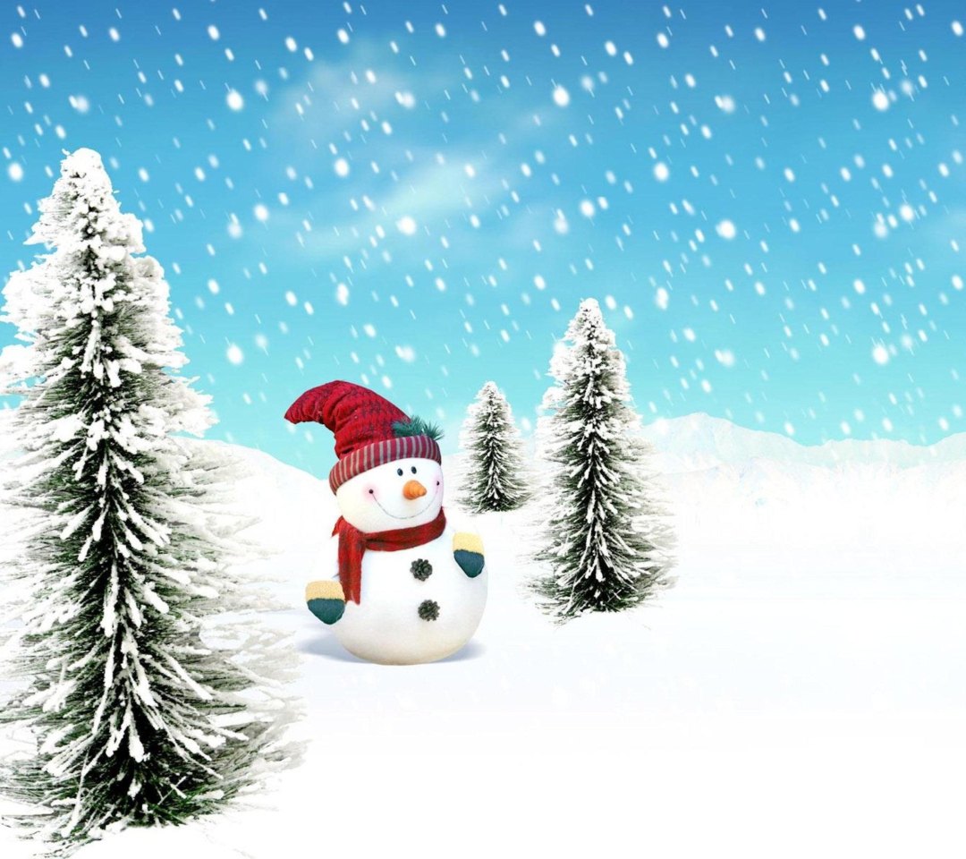 Christmas Snowman wallpaper 1080x960