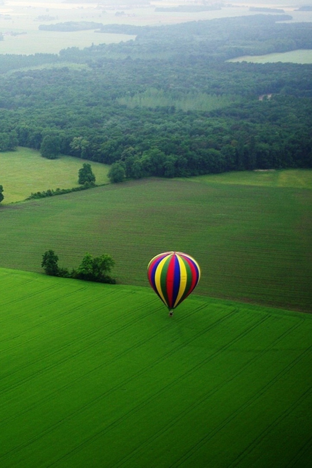 Fondo de pantalla Balloon And Beautiful Landscape 640x960