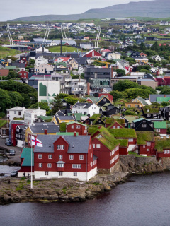 Torshavn City on Faroe Island wallpaper 240x320