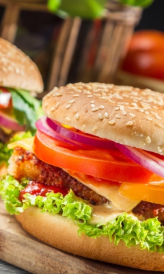 Das Fast Food Burgers Wallpaper 240x400