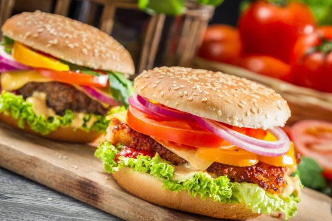 Das Fast Food Burgers Wallpaper 480x320