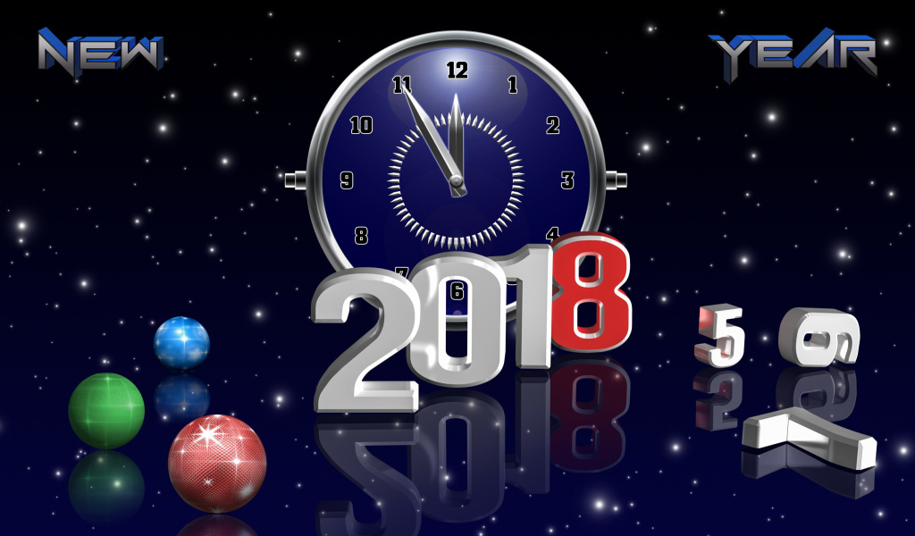 Fondo de pantalla 2018 New Year Countdown 1024x600