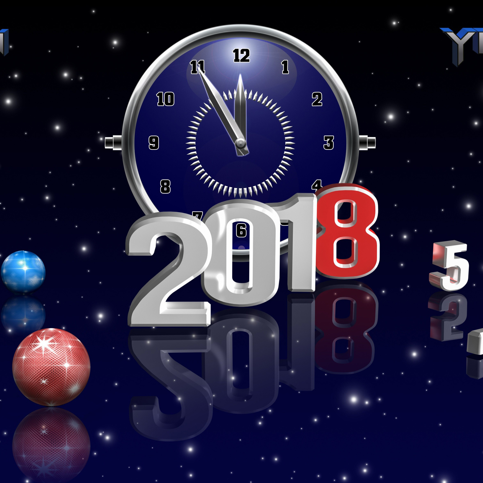 Das 2018 New Year Countdown Wallpaper 2048x2048
