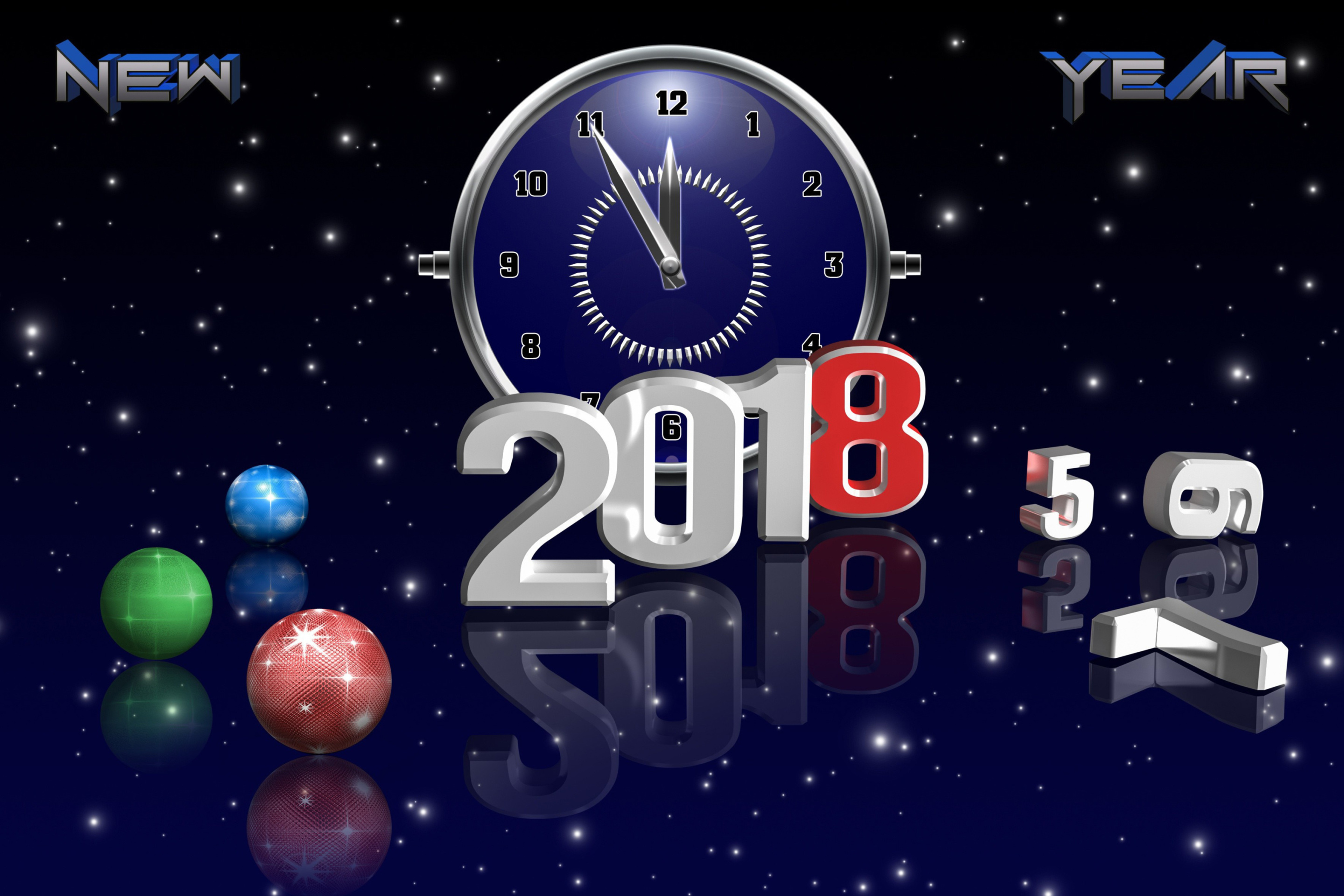 2018 New Year Countdown wallpaper 2880x1920
