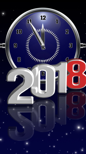 2018 New Year Countdown wallpaper 360x640