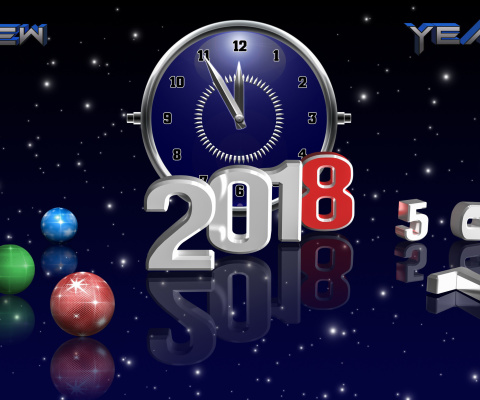 Das 2018 New Year Countdown Wallpaper 480x400