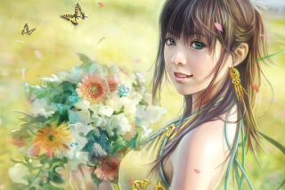 Spring Girl Background for Android, iPhone and iPad