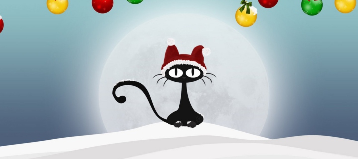 Screenshot №1 pro téma Christmas Cat 720x320