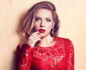 Das Scarlett Johansson Red Lipstick Red Dress Wallpaper 176x144