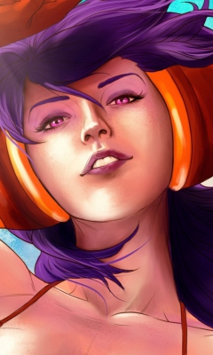 Purple Hair Girl Art screenshot #1 240x400