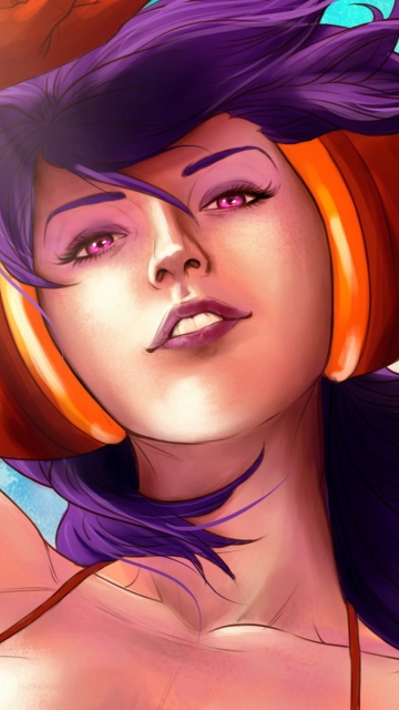 Screenshot №1 pro téma Purple Hair Girl Art 360x640