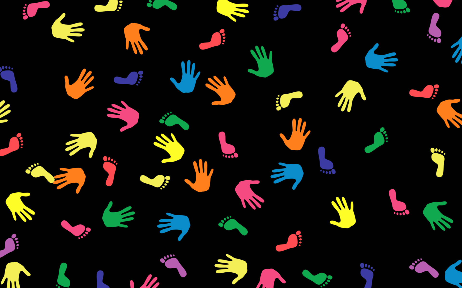 Screenshot №1 pro téma Colorful Hands And Feet Pattern 1920x1200