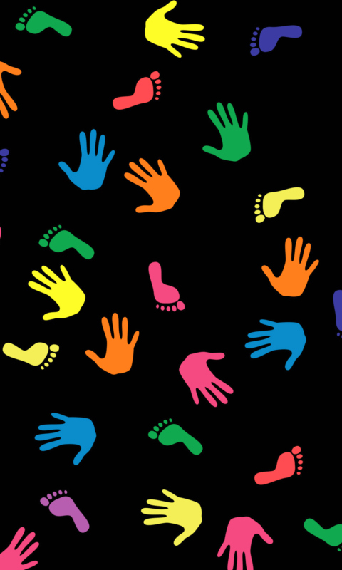 Screenshot №1 pro téma Colorful Hands And Feet Pattern 480x800
