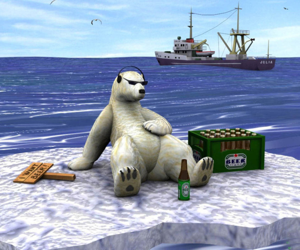 Screenshot №1 pro téma White Bear And Beer 960x800