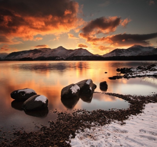 Sunset Over Mountains - Obrázkek zdarma pro iPad