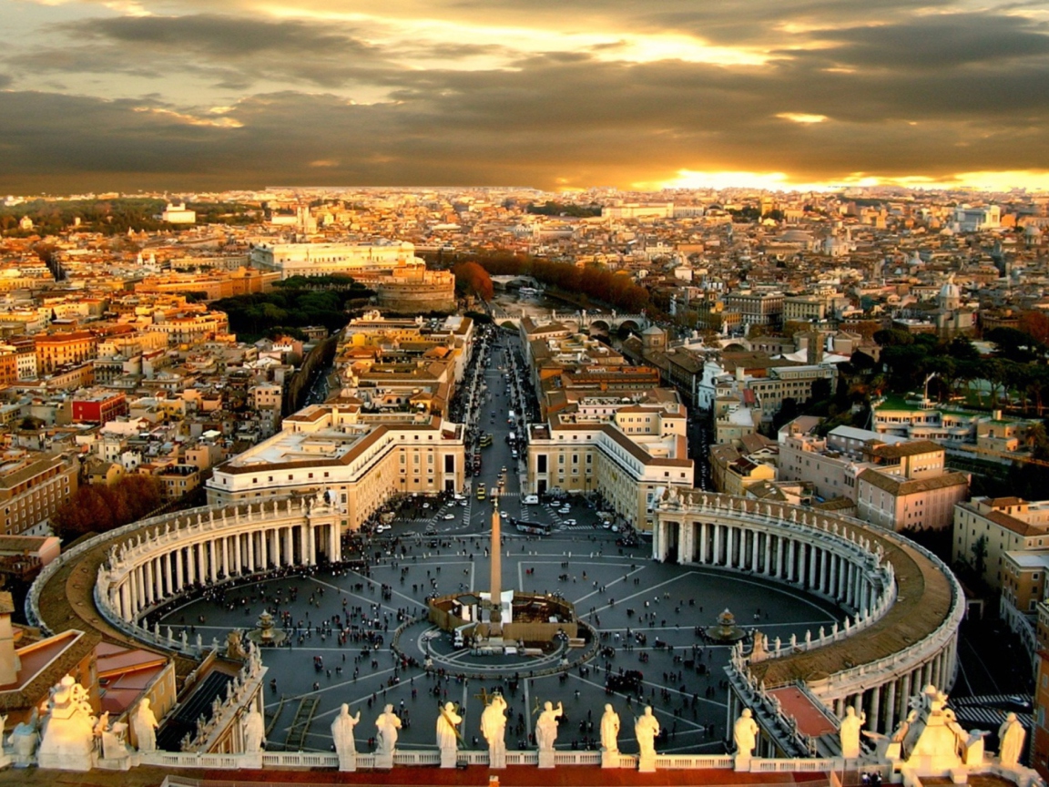 Das Piazza San Pietro Square - Vatican City Rome Wallpaper 1152x864