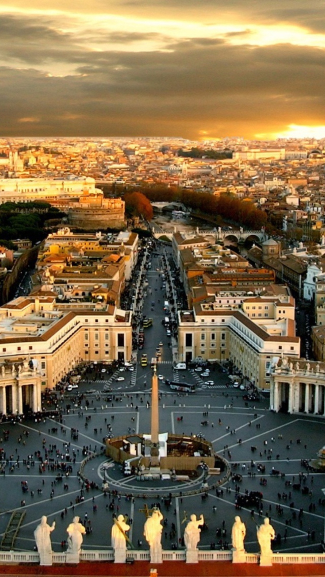 Обои Piazza San Pietro Square - Vatican City Rome 640x1136