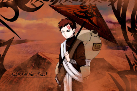 Das Gaara, Naruto Manga Wallpaper 480x320