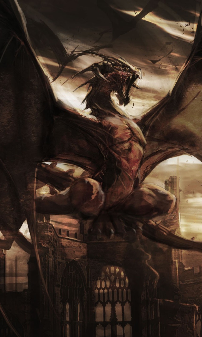 Das Dragon Attack Wallpaper 768x1280