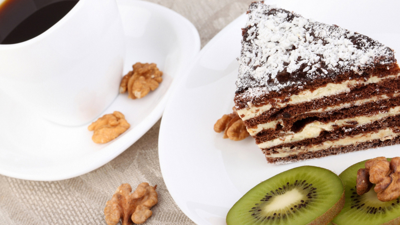 Coffee, Cake and Kiwi wallpaper 1280x720