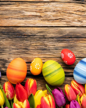 Easter bright eggs wallpaper 176x220