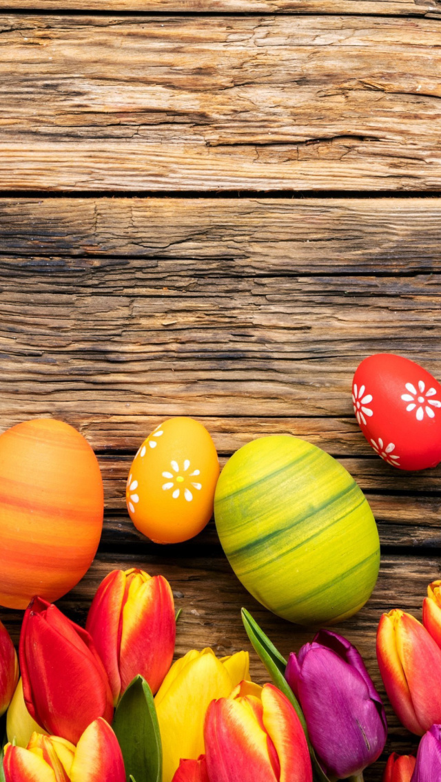 Das Easter bright eggs Wallpaper 640x1136