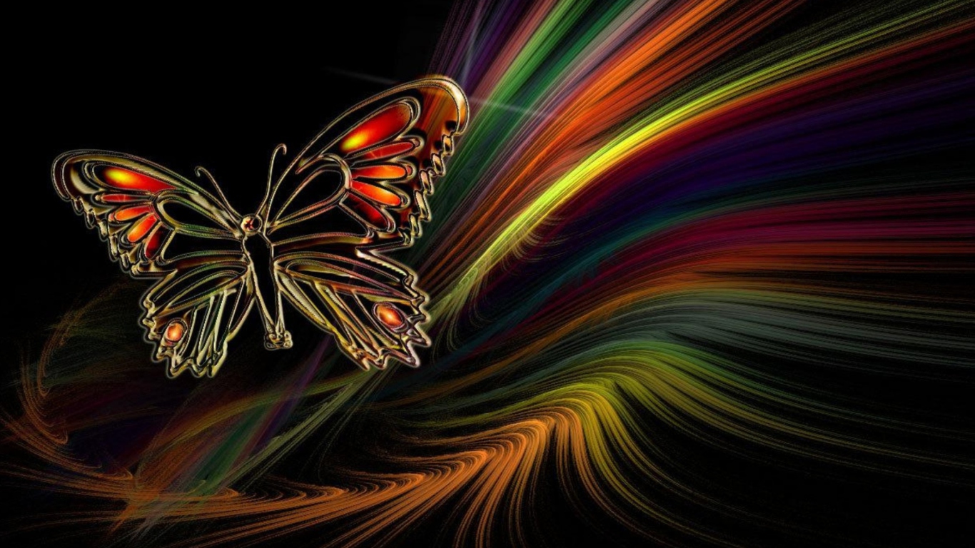 Screenshot №1 pro téma Abstract Butterfly 1366x768