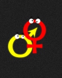 Das Funny Gender Symbols Wallpaper 128x160