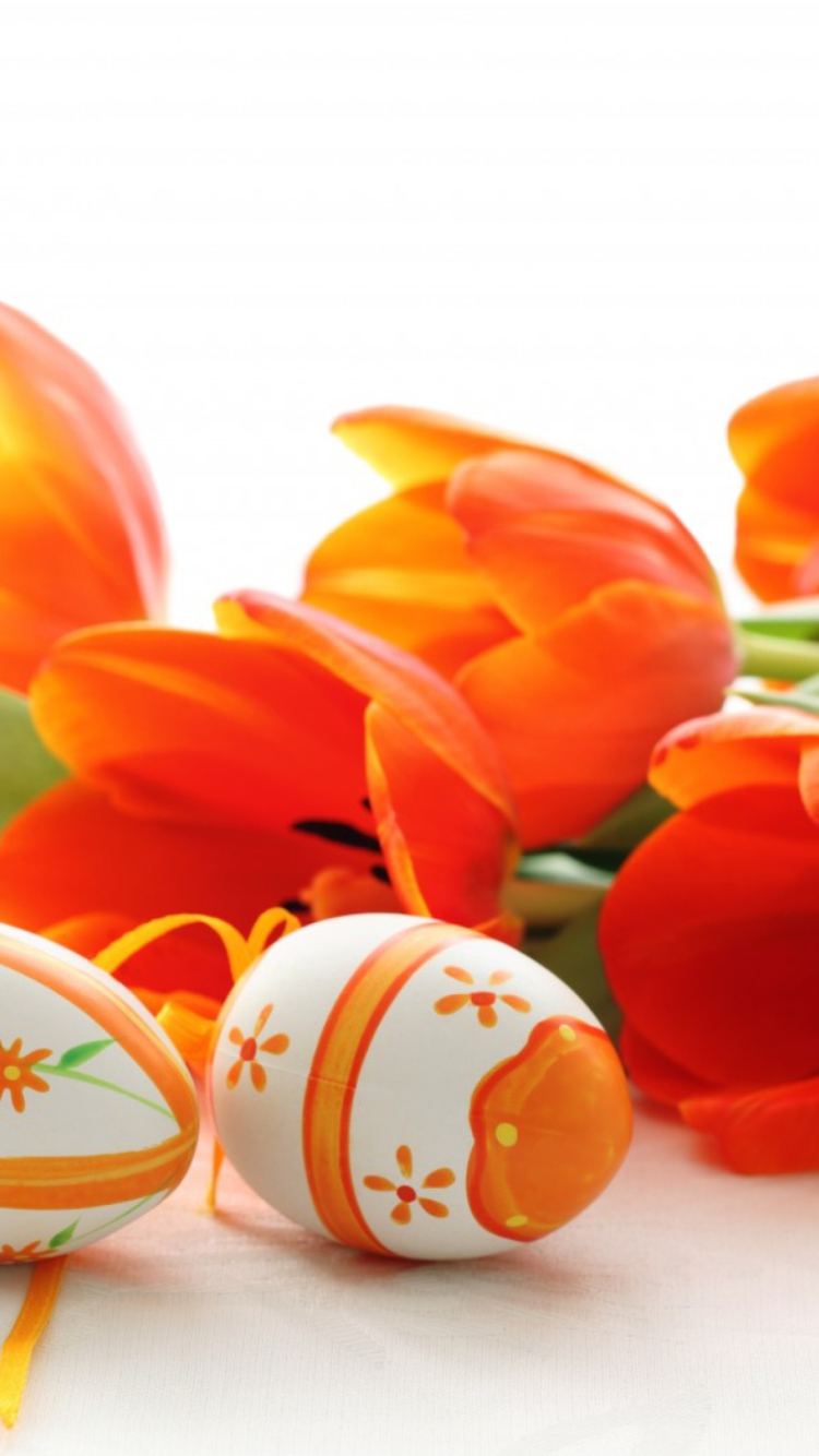 Fondo de pantalla Eggs And Tulips 750x1334