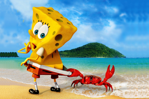 Fondo de pantalla Spongebob And Crab 480x320