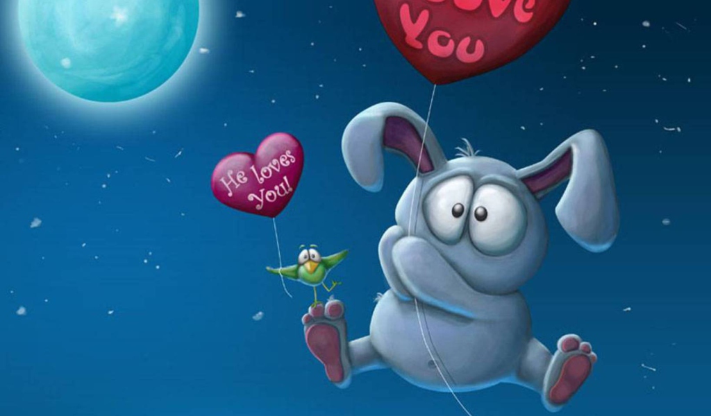 Screenshot №1 pro téma Valentine Bunny 1024x600