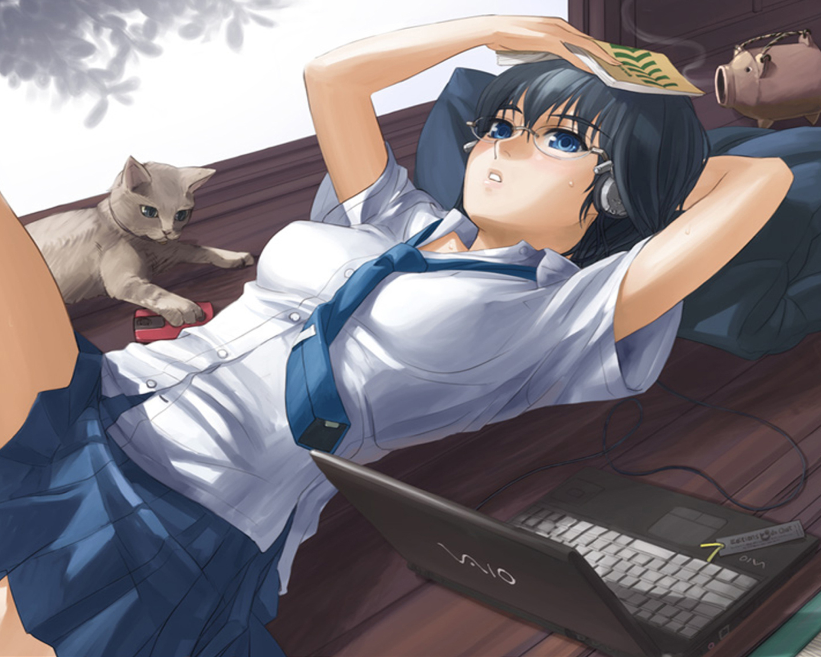 Screenshot №1 pro téma Anime School Girl In Glasses 1600x1280