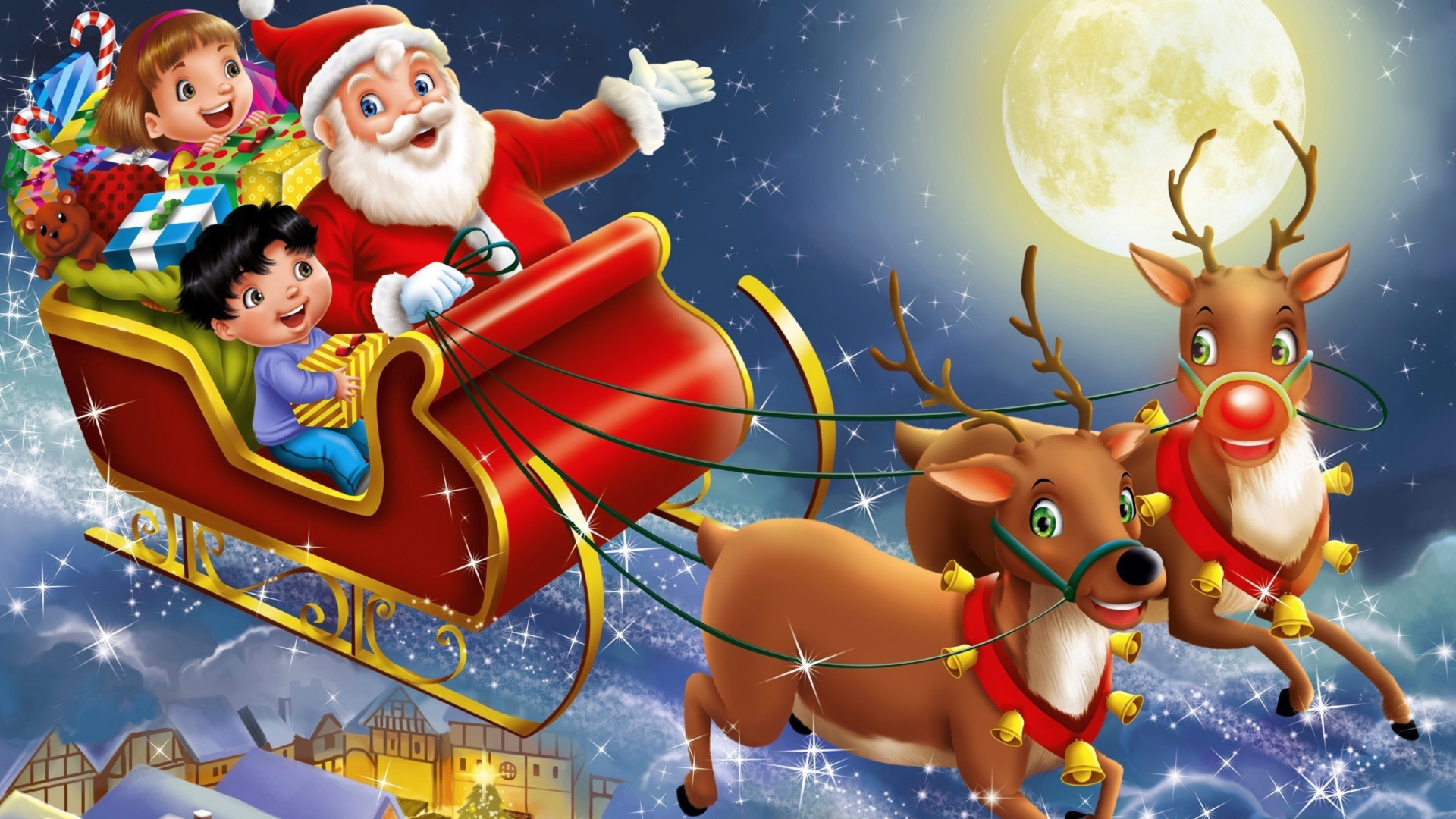 Santa Wishes You A Merry Christmas wallpaper 1920x1080