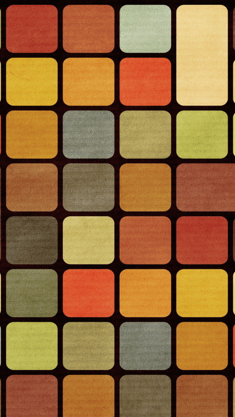 Rubiks Cube Squares Retro wallpaper 750x1334
