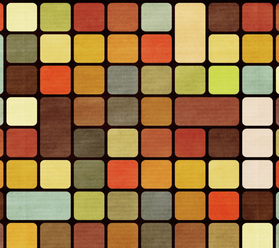 Das Rubiks Cube Squares Retro Wallpaper 960x854