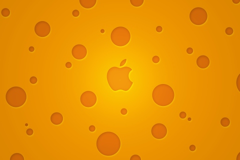 Обои Apple Logo Orange 480x320