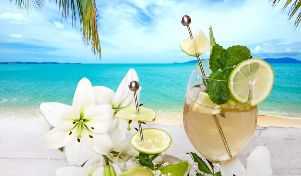 Обои Light summer cocktail 1024x600