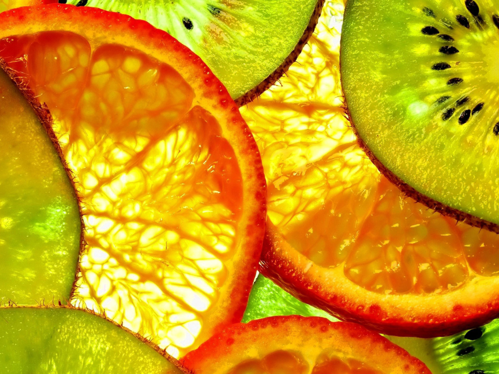 Fruit Slices wallpaper 1024x768