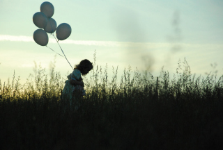 Little Girl With Balloons - Obrázkek zdarma 