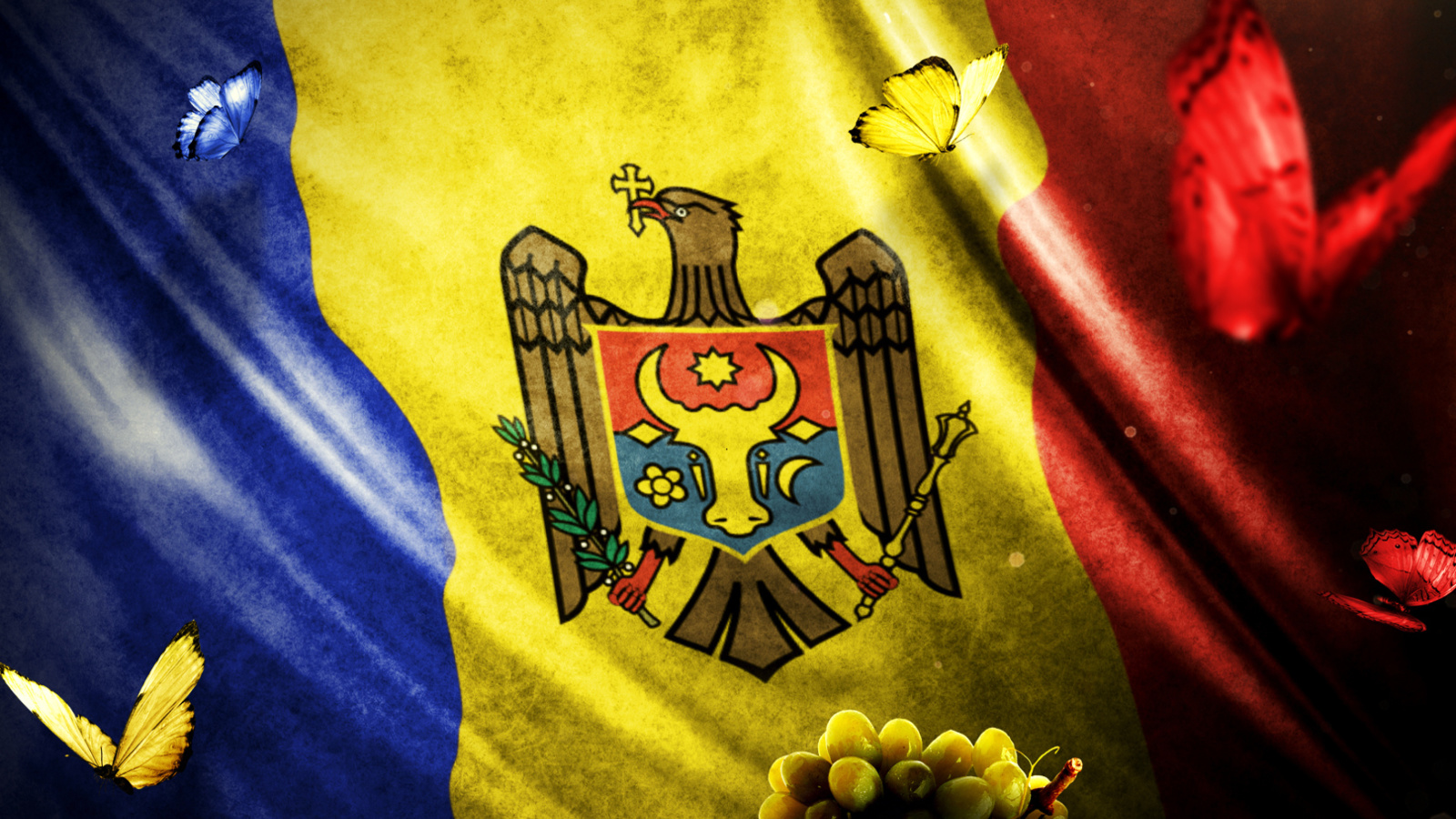 Обои Moldova Flag 1600x900