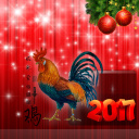 Das 2017 New Year Red Cock Rooster Wallpaper 128x128
