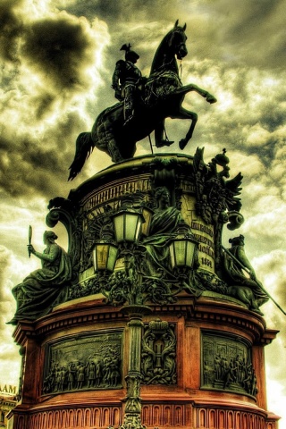 Обои Monument to Nicholas I in Saint Petersburg 320x480