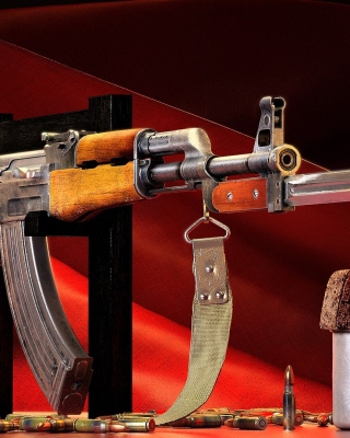 Kostenloses Ak 47 assault rifle and vodka Wallpaper für 480x800