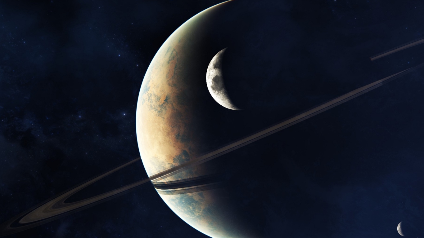 Screenshot №1 pro téma Planets In Space 1366x768