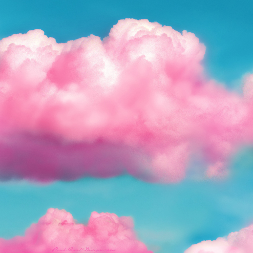 Das Pink Fluffy Clouds Wallpaper 1024x1024