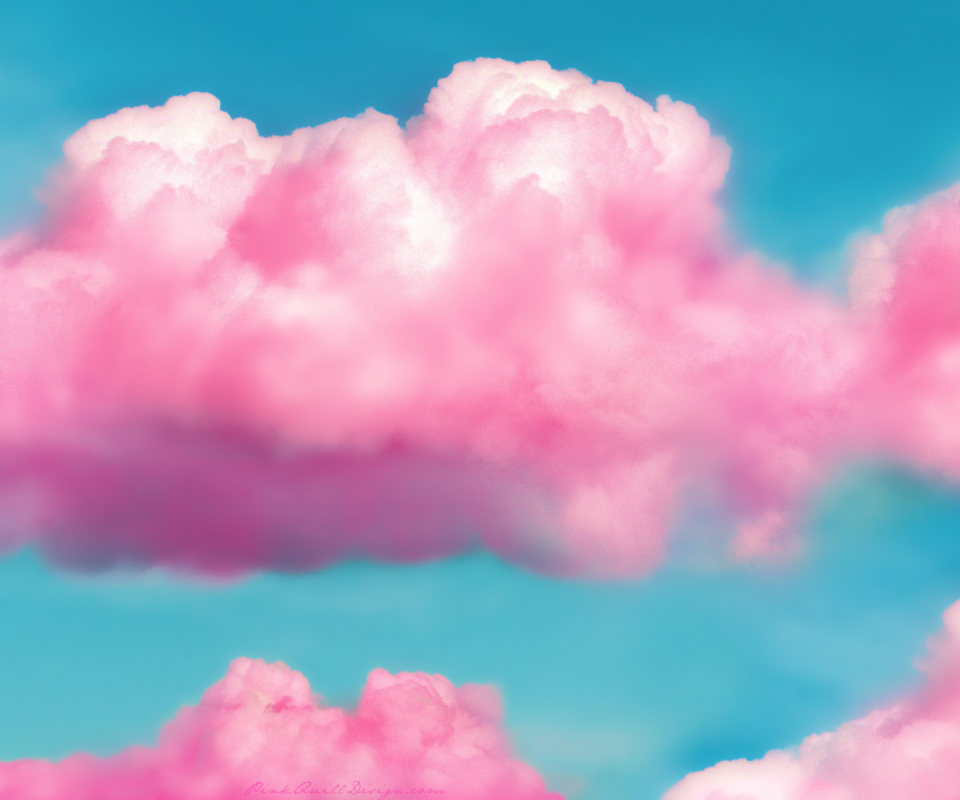 Das Pink Fluffy Clouds Wallpaper 960x800