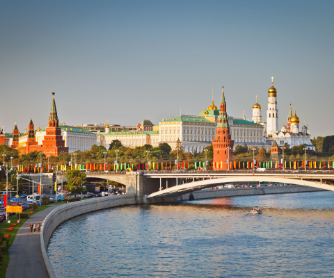 Das Moscow And Moskva River Wallpaper 480x400