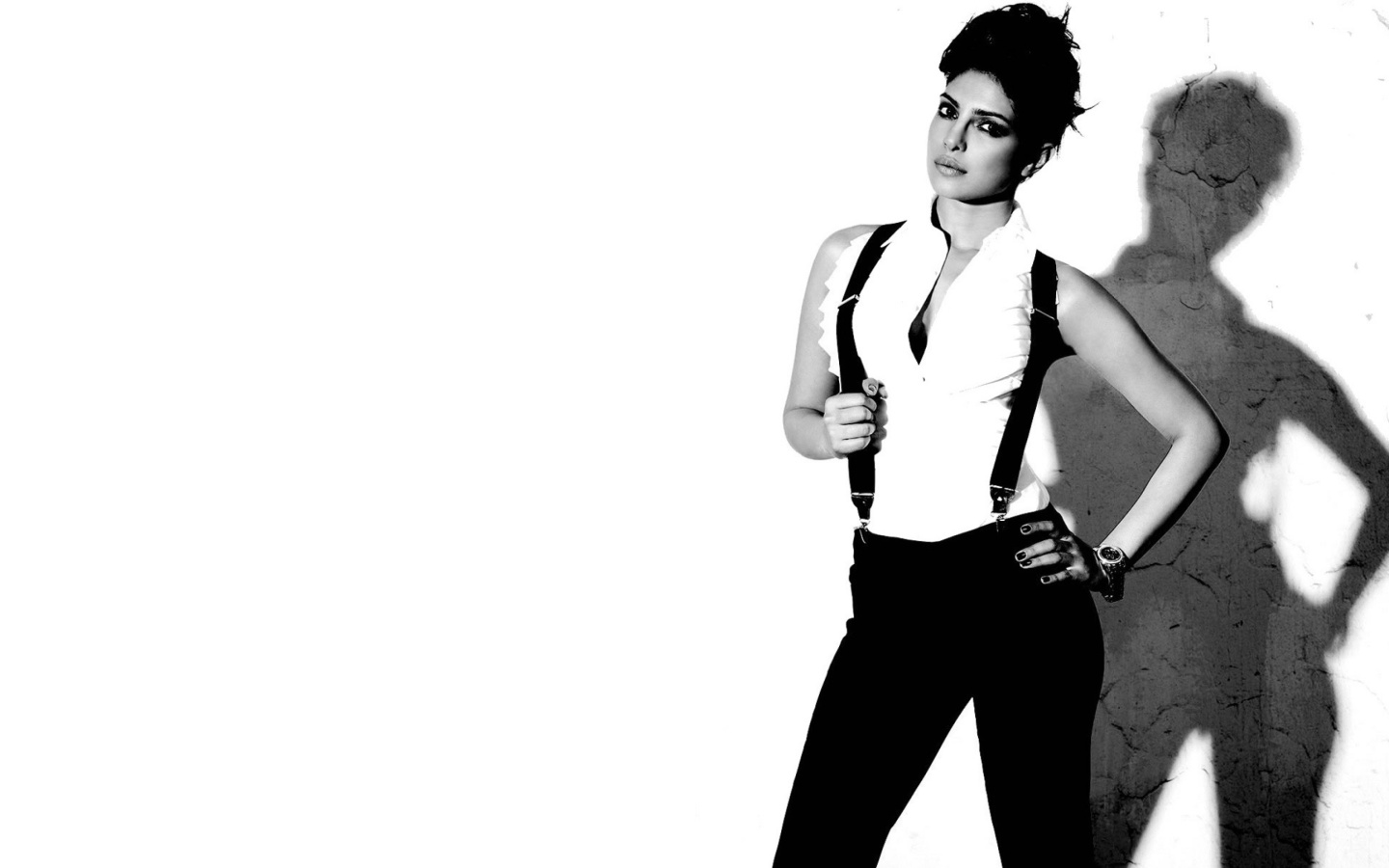 Fondo de pantalla Priyanka Chopra Black and White 1440x900