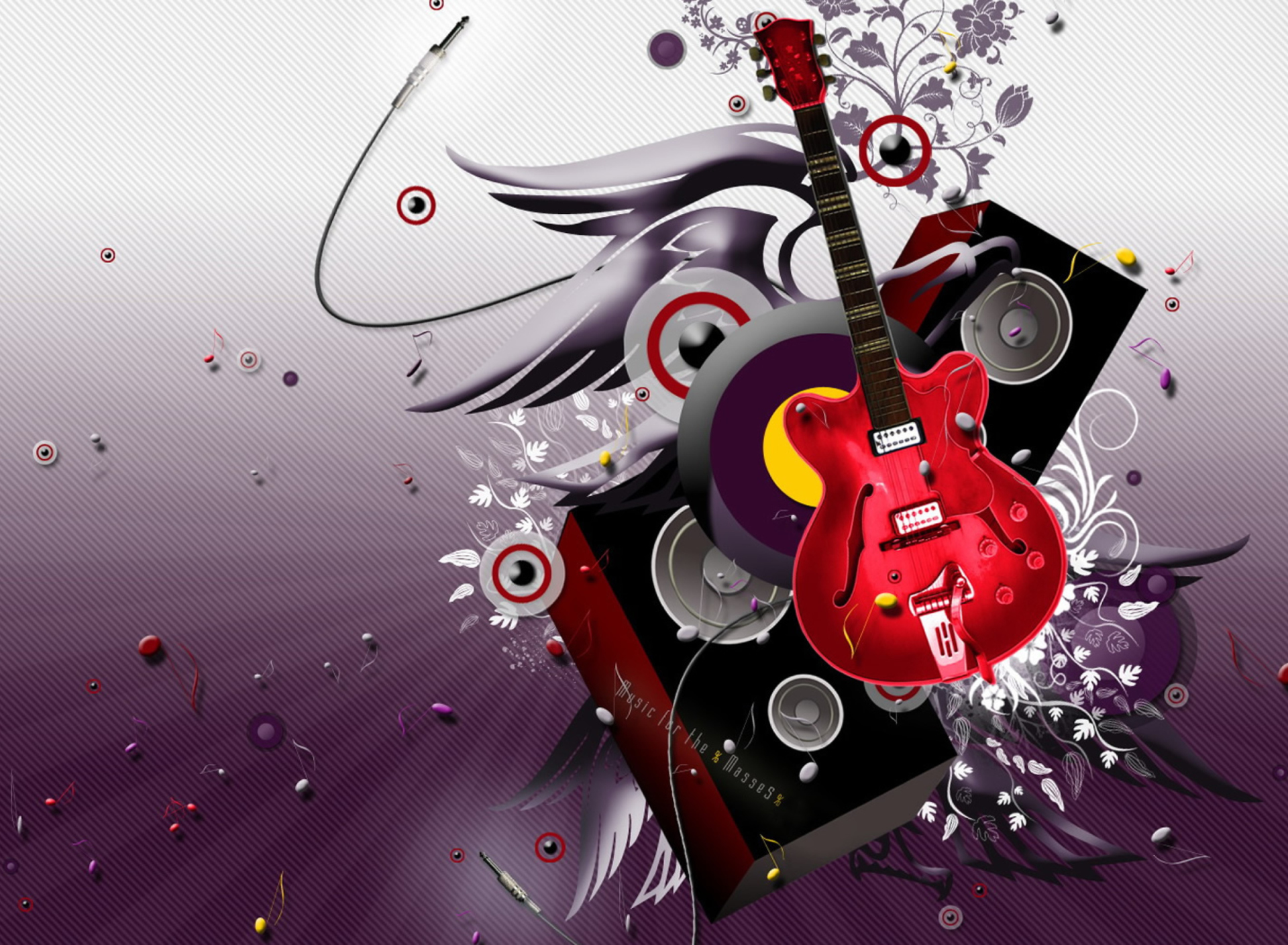 Cool 3D Guitar Abstract wallpaper 1920x1408